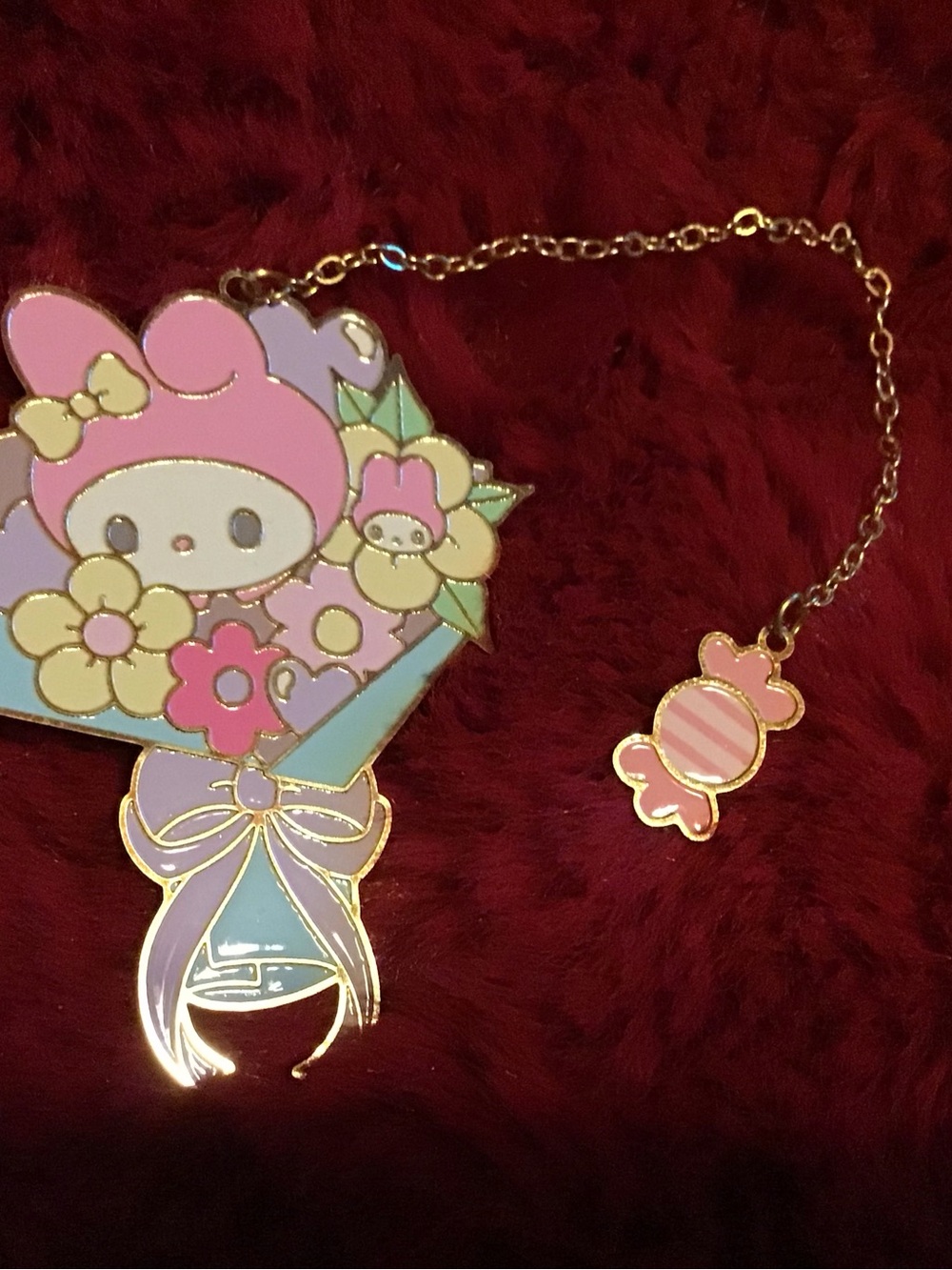Sanrio My Melody Pink & Pastel Bouquet metal bookmark